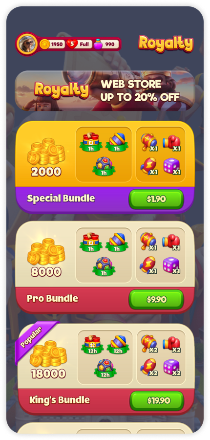 Royal Kingdom — in-app store