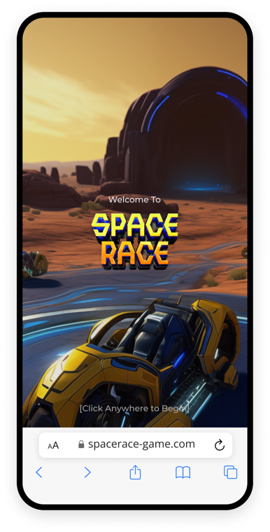 Space Race app screen