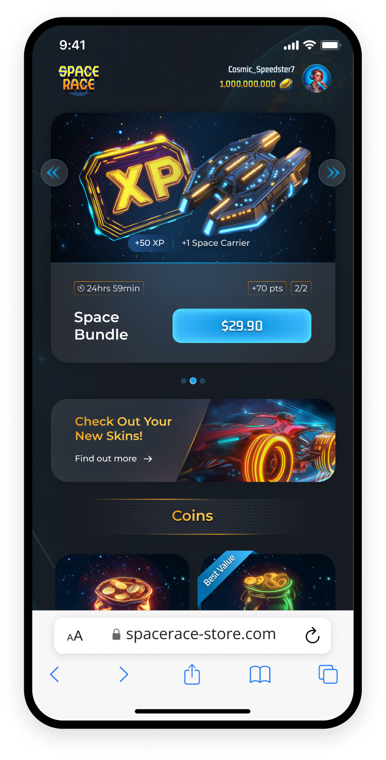 Space Race app screen