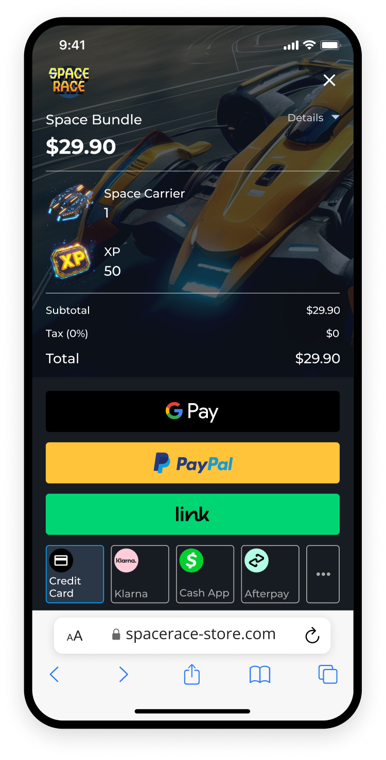 Space Race app screen