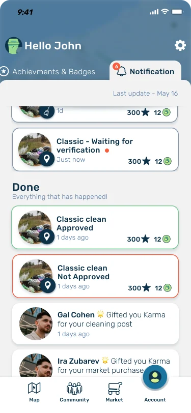 Notifications — hidden layer
